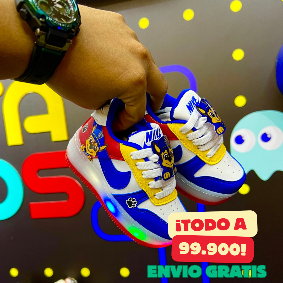 Nik dunk luces(sonic,paw patrol,spiderman)