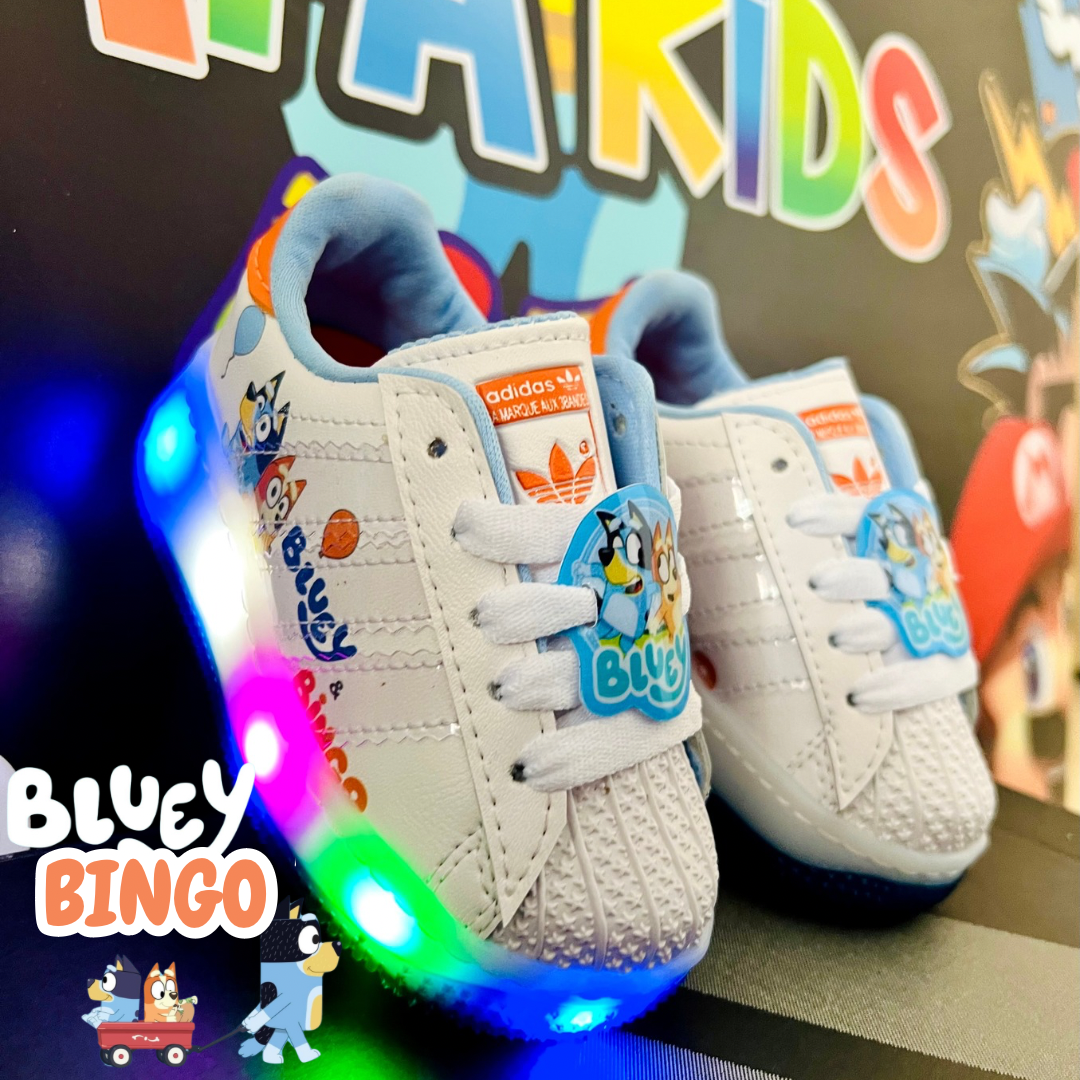 Super star bluey and bingo de luces