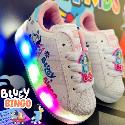 Super star bluey and bingo de luces